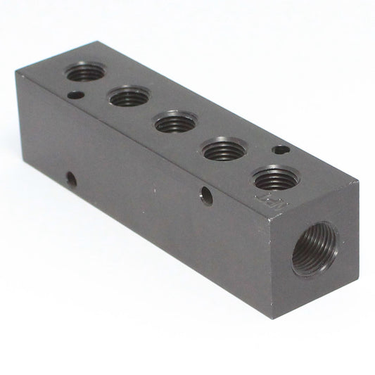 Aluminum Manifold 2 x 1/4" NPT IN - 5 x 1/4" NPT Out