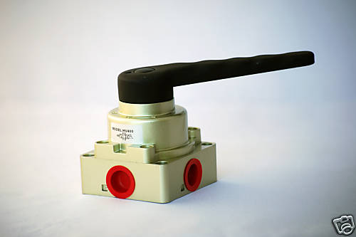 Vanne à levier manuel 4 voies 3 positions 3/8" NPT à détente