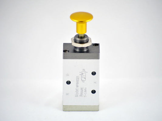 3 Way 2 Position Push-Pull Valve 1/8" NPT Detented