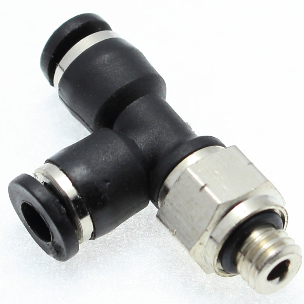 Compact Push to Connect Run Tee 1/4" OD - 1/16 NPT Male