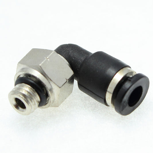 Compact Push to Connect Elbow Fitting 6 mm OD - 10-32 UNF Male