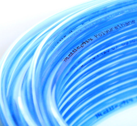 PU Tubing 10 mm OD 30 meters (98 ft) Clear Blue