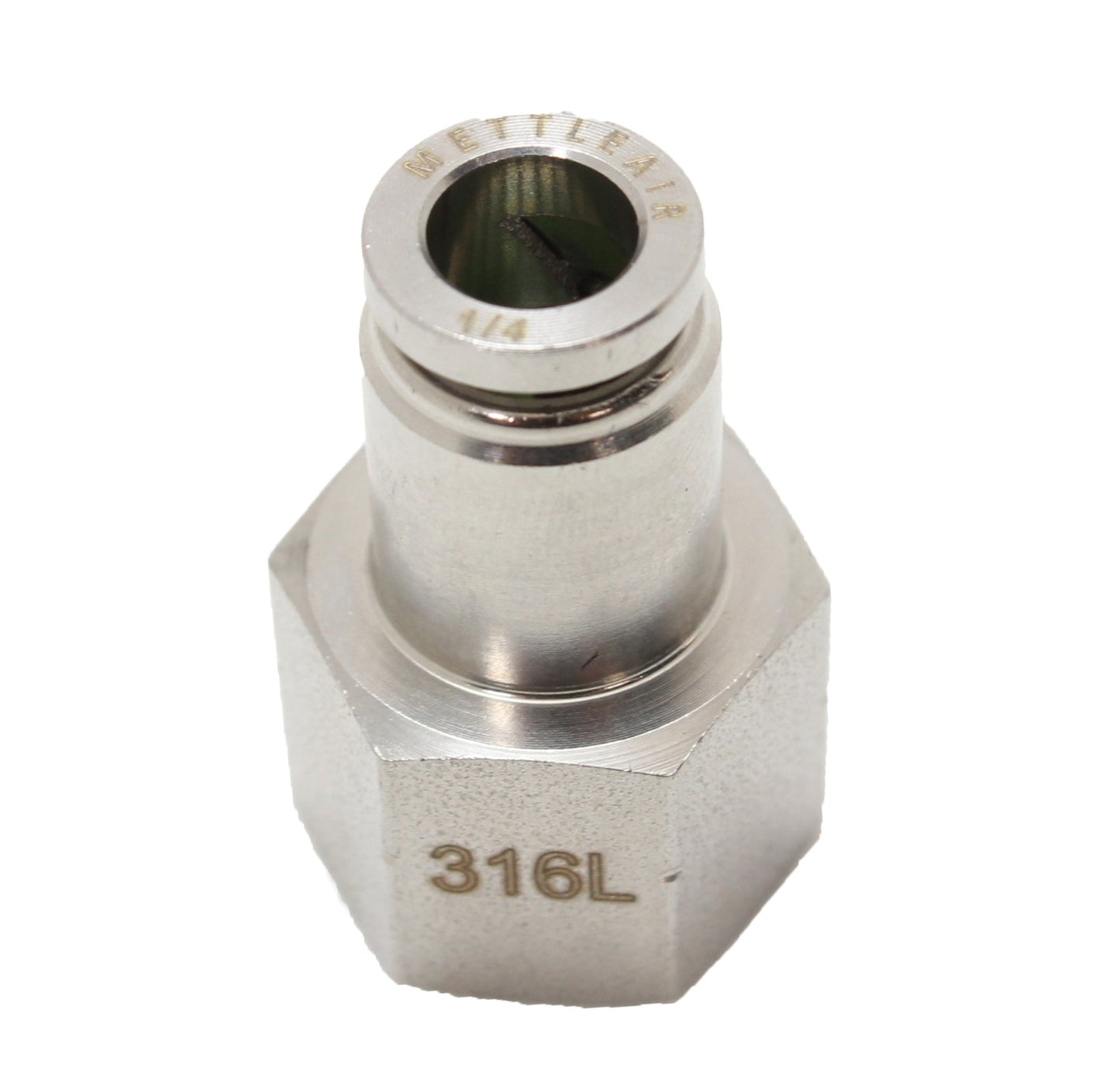 316L Stainless Steel Straight Female Push To Connect Fitting 5/16" OD x 1/4" BSPP (G)