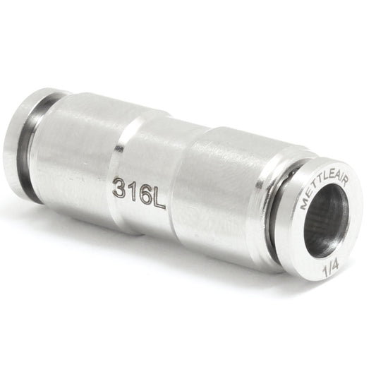 316L Stainless Steel Push To Connect REDUCER Union Fitting 5/16" OD - 1/4" OD