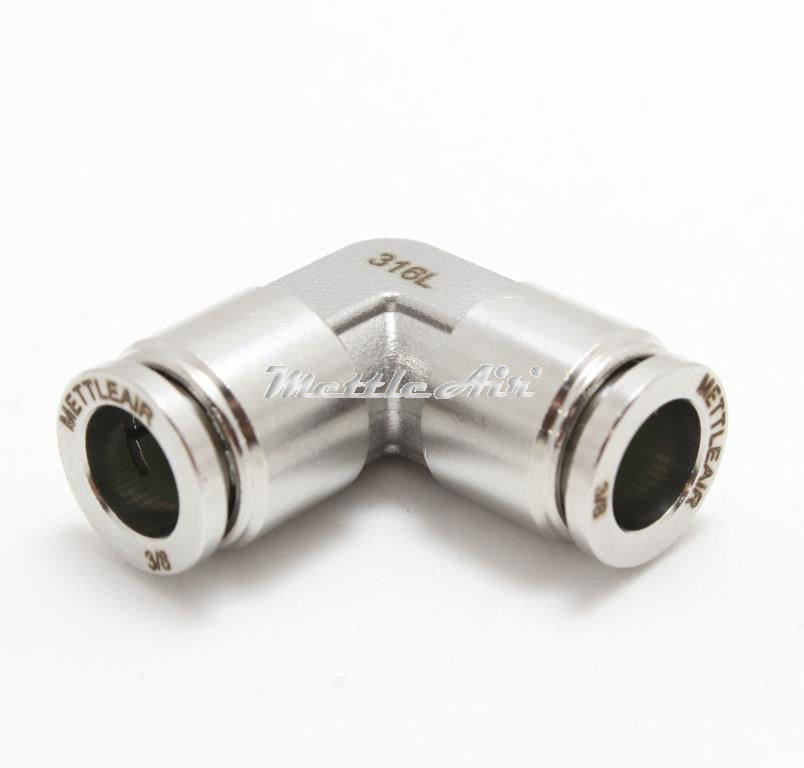 316L Stainless Steel Push To Connect Union Elbow Fitting 1/4" OD