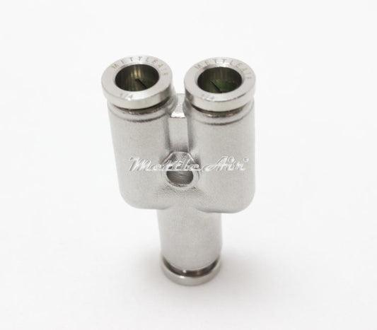 316L Stainless Steel Push To Connect Y Fitting 5/32" OD - 5/32" OD