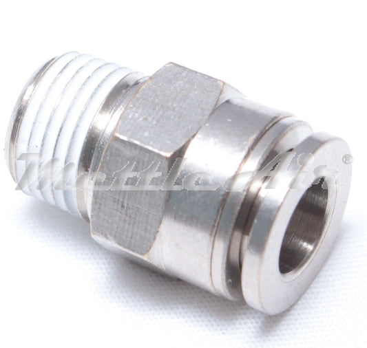 Brass Straight Push To Connect Fitting 8 mm OD x 1/4" NPT Male