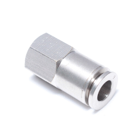 Push to Connect Nickel Plated Straight Female Fitting 5/16" OD - 3/8" BSPP (G) Female